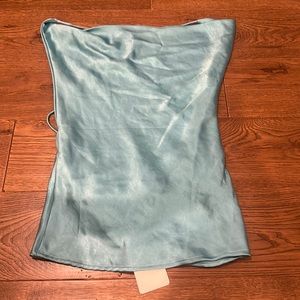 american threads alessandra aqua cowl neck tank
